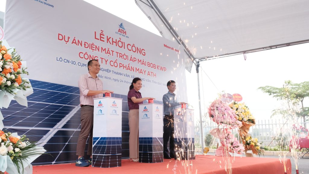 Dự án điện mặt trời áp mái công ty CP May ATH 